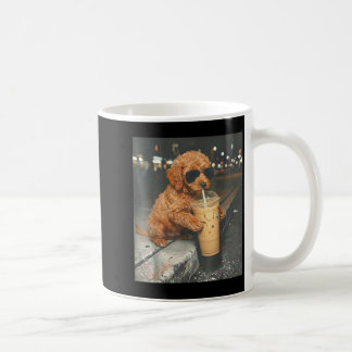 Taza De Café Goldendoodle bebiendo café helado meme divertido d