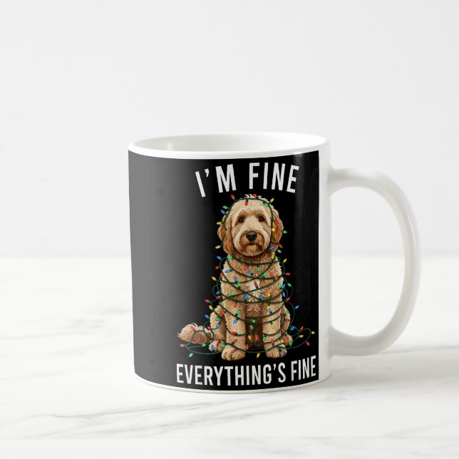Taza De Café Goldendoodle Christmas I'm Fine Everything Is Fine (Derecha)