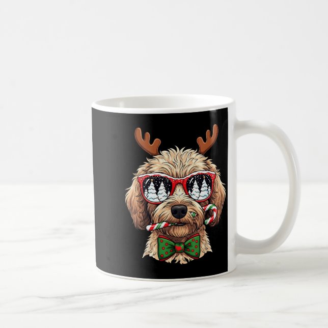 Taza De Café Goldendoodle Christmas Reindeer Holiday Dog Lover  (Derecha)