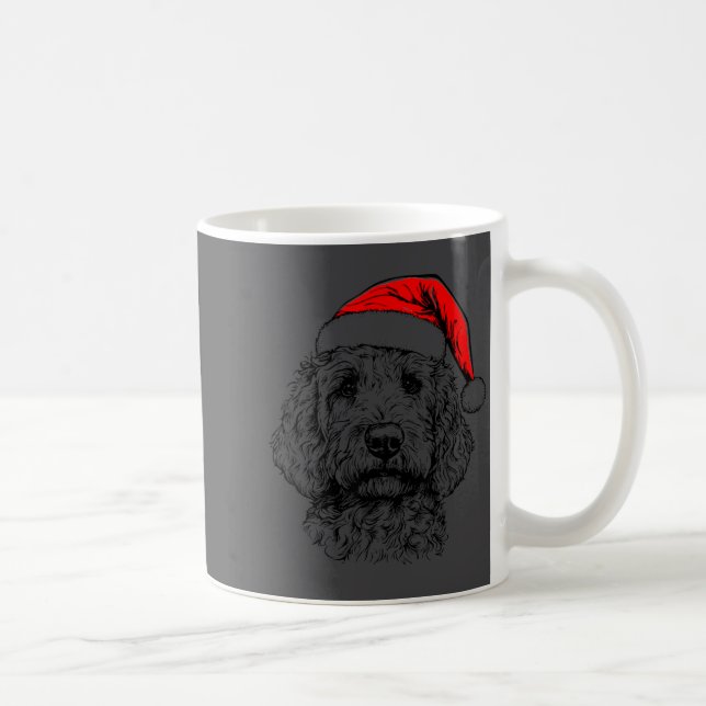 Taza De Café Goldendoodle Christmas Santa Hat Xmas Pajama Golde (Derecha)
