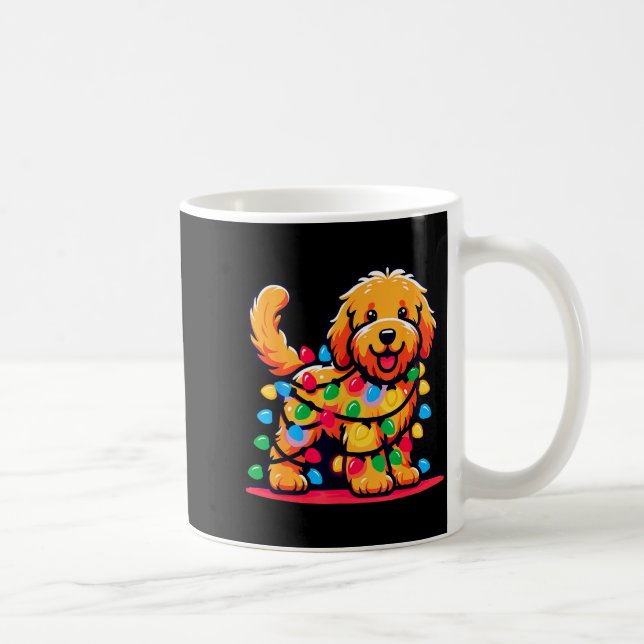 Taza De Café Goldendoodle Christmas Tree Xmas Lights Golden Doo (Derecha)