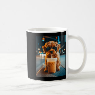 Taza De Café Goldendoodle divertido bebiendo café helado meme d