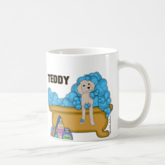 Taza De Café Goldendoodle en tina de baño (Derecha)