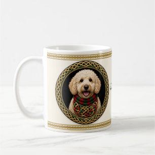 Taza De Café Goldendoodle Navidad Perro Personalizado