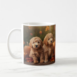 Taza De Café Goldendoodle Puppy Autumn Delight Pumpkin