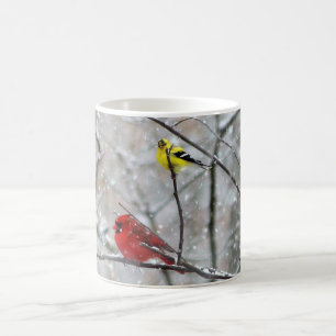 Taza De Café Goldfinch Y Cardinal