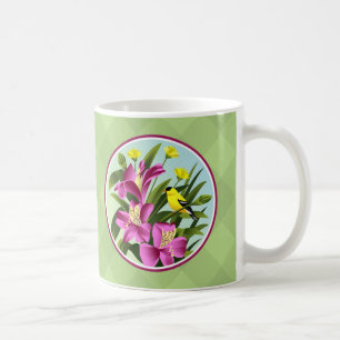 Taza De Café Goldfinch y Flower Mugs