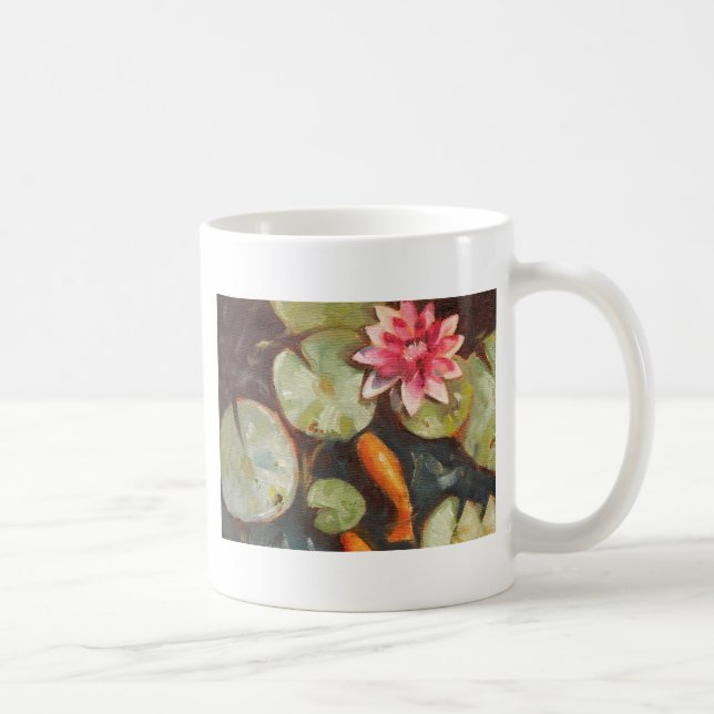 Taza De Café Goldfish Koi Pond Water Lilies (Derecha)