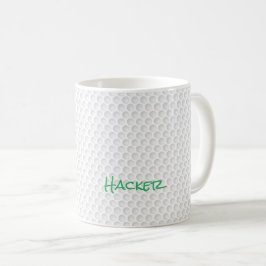 Taza De Café Golf Ball Dimples NOMBRE Golfing Hacker Fun