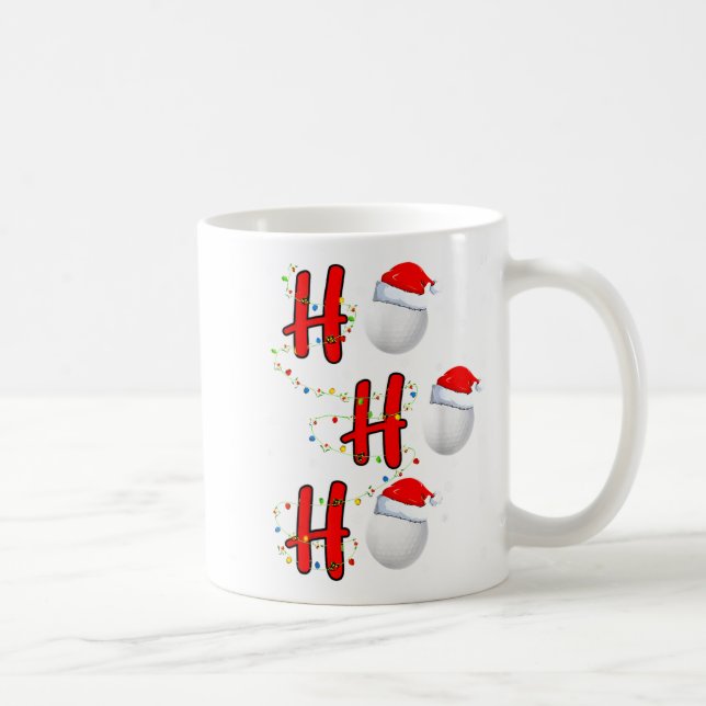 Taza De Café Golf Ball Santa Hat Ho Ho Ho Men Women Christmas X (Derecha)
