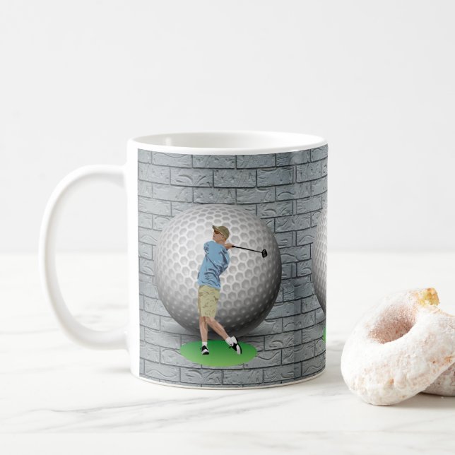 Taza De Café Golf Balls Golfer Mug (Con donut)