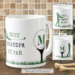 Taza De Café Golf BEST GRANDPA BY PAR Monogram Coffee Mug<br><div class="desc">Crea una única taza monogramada personalizada para el abuelo golfista con el gracioso refrán de golf titulo BEST GRANDPA BY PAR en verde y negro. Elija entre otros estilos de la página de pedidos. Hace un regalo memorable y significativo para su cumpleaños, el Día de los Abuelos, el Día del...</div>