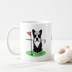 Taza De Café Golf Boston Terrier Dog (negro) Cute