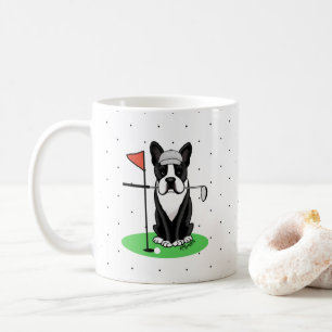 Taza De Café Golf Boston Terrier (negro) Perro Cute