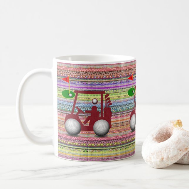 Taza De Café Golf Cart Balls Mug (Con donut)