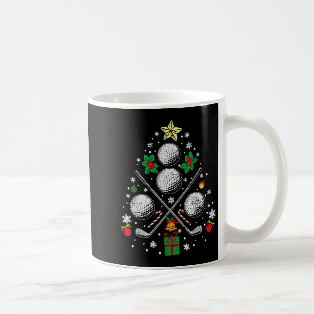 Taza De Café Golf Christmas Tree Light Pajama Golfer Xmas Hombr (Derecha)