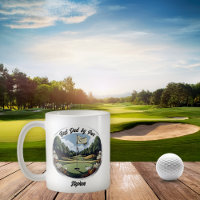 Golf Course Club y Ball Best Dad por nombre de per