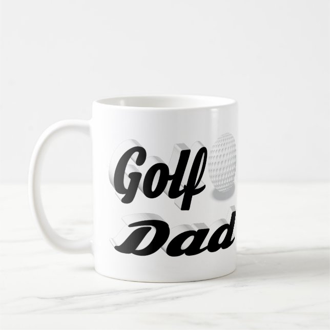 Taza De Café Golf Dad mitad text Coffee Mug (Izquierda)
