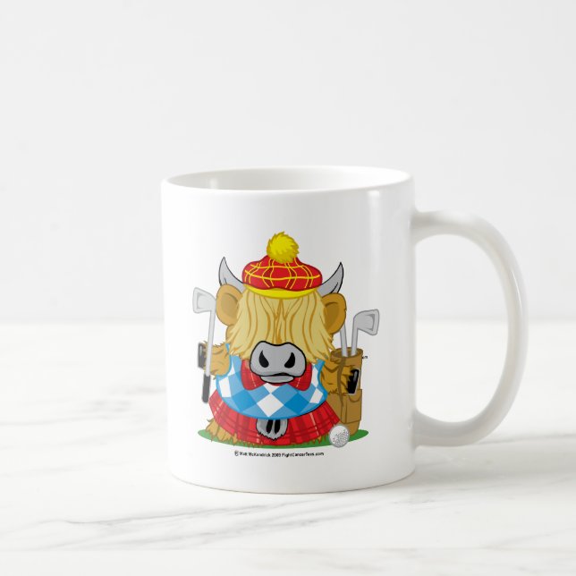 Taza De Café Golf de la vaca de la montaña (Derecha)
