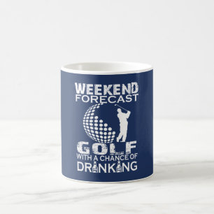TAZA DE CAFÉ GOLF DEL PRONÓSTICO DEL FIN DE SEMANA