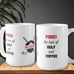 Taza De Café Golf divertida y café Audaz tipografía personaliza