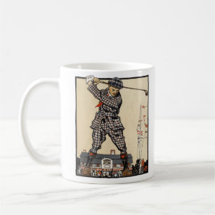 Taza De Café Golf Golfista Vintage Antiguo Golf