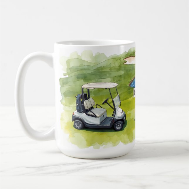 Taza De Café Golf Happy Retirement golf temática para golfistas (Izquierda)