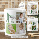Taza De Café Golf MEJOR GRANDPA POR Collage de fotos PAR 7<br><div class="desc">Crea un collage de fotos único para el abuelo del amante del golf utilizando esta plantilla de collage de fotos fácil de subir con 7 fotos y el gracioso refrán de golf titulación BEST GRANDPA BY PAR en verde y negro. Hace un regalo memorable y significativo para su cumpleaños, el...</div>