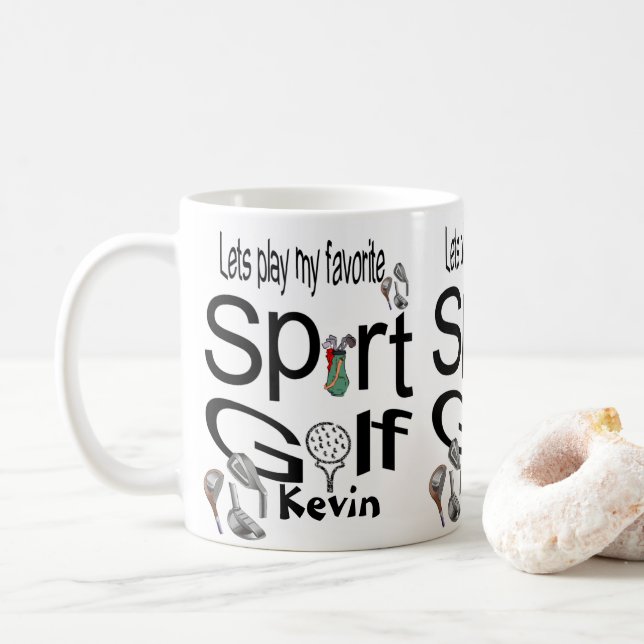 Taza De Café Golf Mugs Sports (Con donut)
