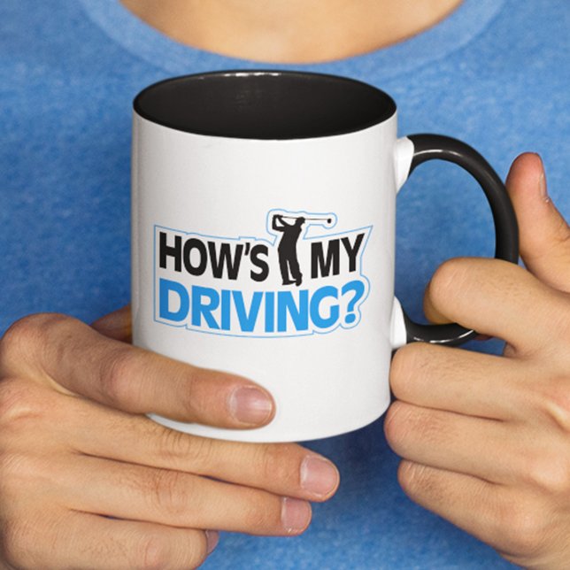Taza De Café Golf Pun Mug - ¿Cómo me conduce? (Subido por el creador)