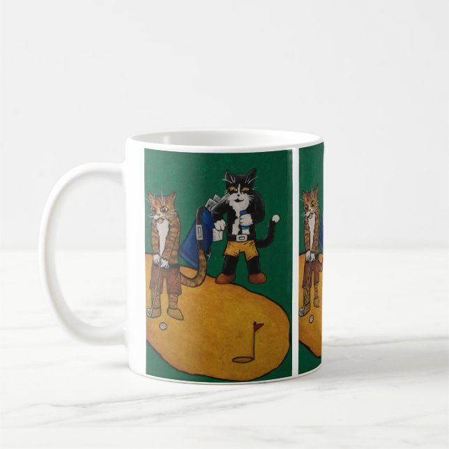 Taza De Café Golf Putting Cats (Izquierda)