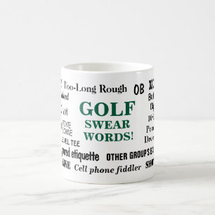 Taza De Café Golf Swear Words Golfer Mascota Peeves Chiste Golf