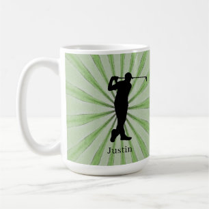 Taza De Café Golfer Silhouette Personalize