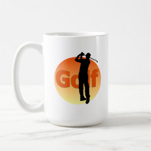 Taza De Café Golfer Silhouette Sunset