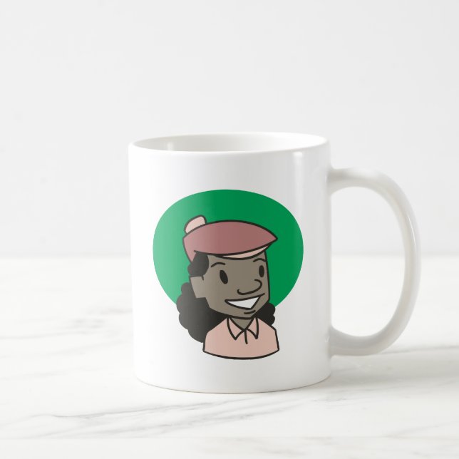 Taza De Café Golfista afroamericano de la mujer (Derecha)