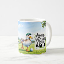 Golfista de Pato Divertido Siempre Lavar Tus Bolas