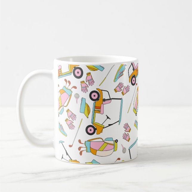 Taza De Café Golfista mujer con equipo de golf (Izquierda)