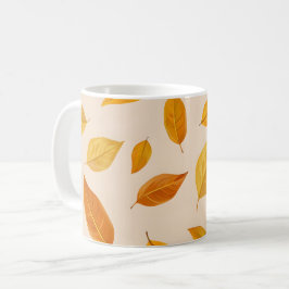 Taza De Café Golpe de Otoño Dorado | Elegantes hojas de otoño