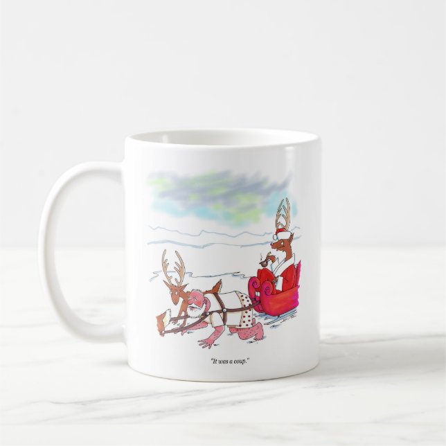 Taza De Café Golpe de Papá Noel dos lados (Izquierda)