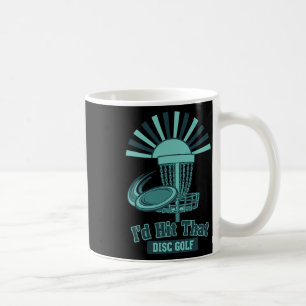 Taza De Café Golpearía ese disco Escena divertida de golfista d