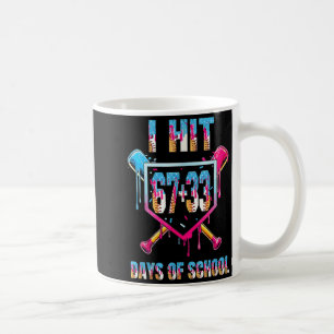 Taza De Café Golpeé 67+33 100 Días De Escuela Niños Beisbol Got