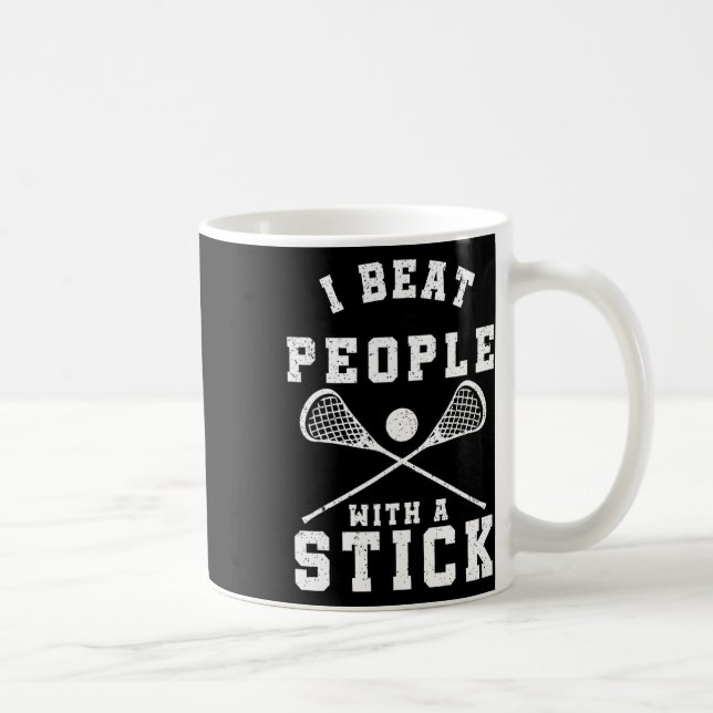 Taza De Café Golpeo A La Gente Con Un Jugador De Lacrosse Funny (Derecha)