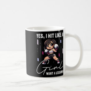 Taza De Café Golpeo Como Una Chica Quiero Una Lección Divertido