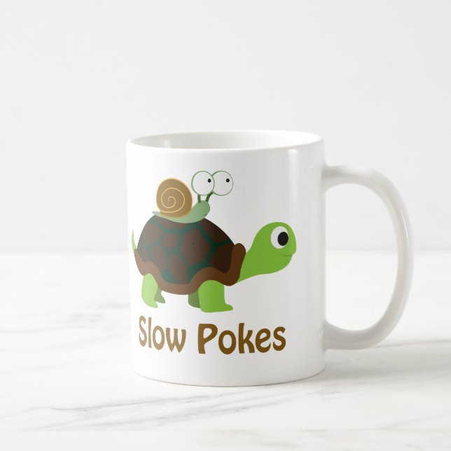 Taza De Café Golpes lentos - Tortuga y caracol (Derecha)