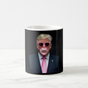 Taza De Café Goma de mascar rosa Trump Presidente 47 EE. UU.