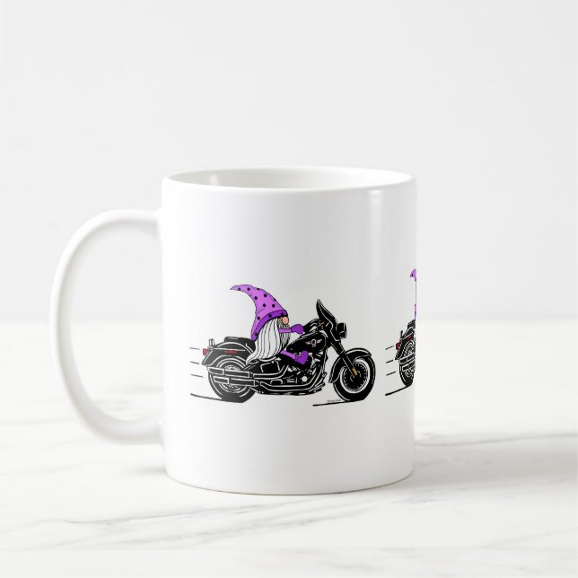 Taza De Café Goma púrpura caprichoso en motocicleta (Izquierda)