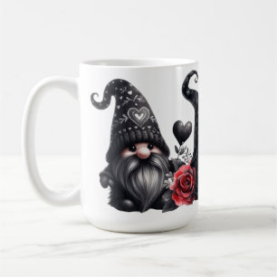 TAZA DE CAFÉ GOMAS DE DÍA DE LA VALENTINA NEGRA Y ROJA