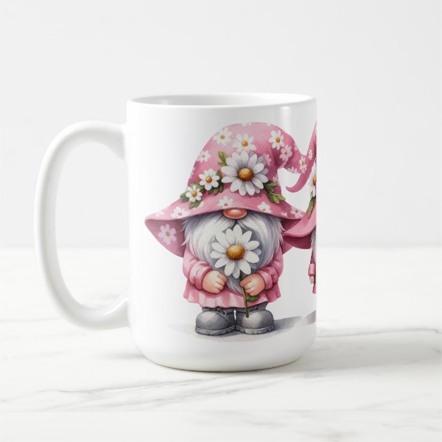 TAZA DE CAFÉ GOMAS DE VALENTINA DE COCINA ROSA Y BLANCA (Izquierda)