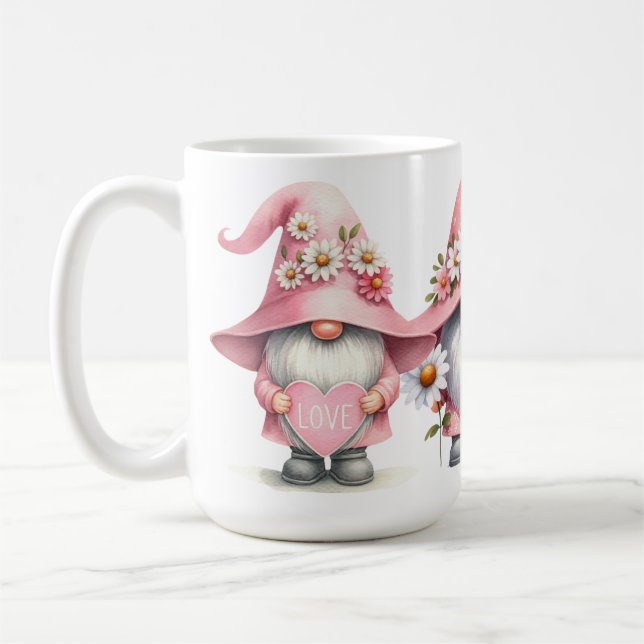 TAZA DE CAFÉ GOMAS DE VALENTINA DE COCINA ROSA Y BLANCA (Izquierda)