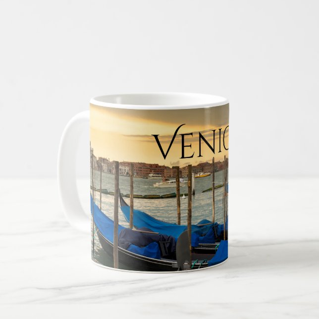 Taza De Café Góndolas de Venecia Italia (Anverso izquierdo)